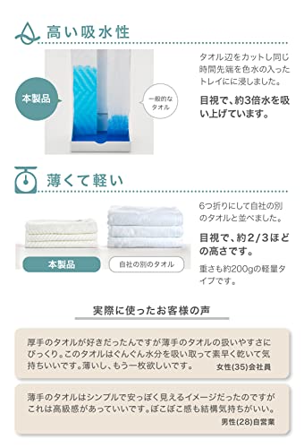 3-Pack Imabari Bath Towels 100% Cotton Large Japanese Aze-Weave Set