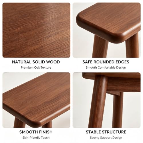 Walnut Solid Wood Farmhouse Bench 39.4 x 11.8 x 17.7 in - Rustic Entryway Seating