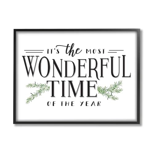Midnight Black Framed Vintage Christmas Phrase Wall Art 20x16 Inches