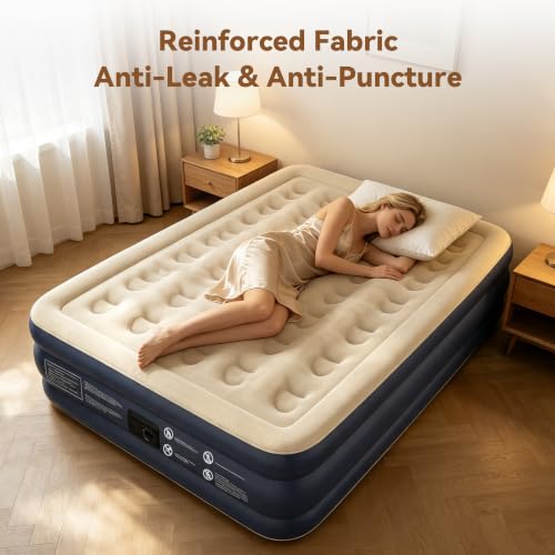 Queen Size Air Mattress with Built-in Pump - 18 Inch Raised Supportive Bed