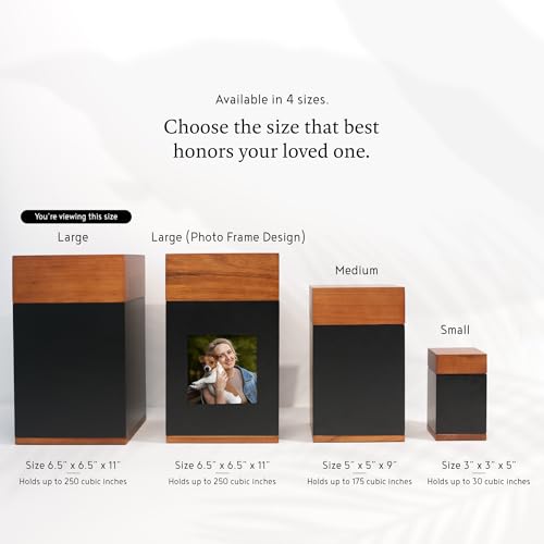 Timeless Walnut Wood Urn for Ashes Adult Male & Female Large –