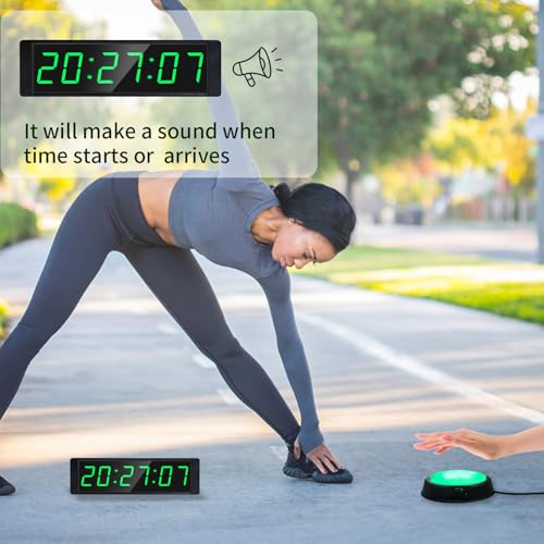 YZ Plug-In Digital Gym Timer Clock with Remote, Large LED Countdown & Stopwatch