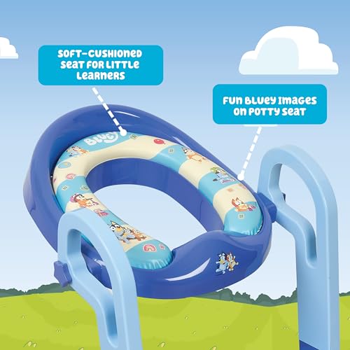 Bluey Potty Trainer with Step & Sit Ladder - Toddler Toilet Seat & Climbing Step Stool