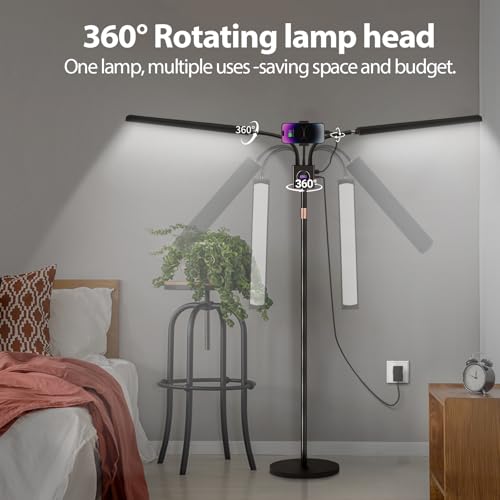 Dual Arms Lash Light, Dimmable 3 Color Tattoo Ring Light with Phone