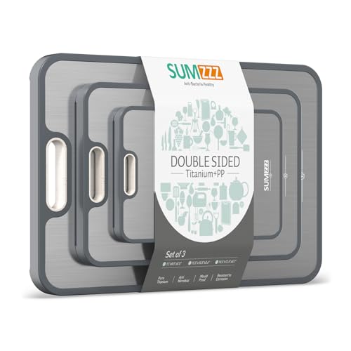 Titanium Cutting Board, Double Sided Food Grade Pure Titanium/PP,