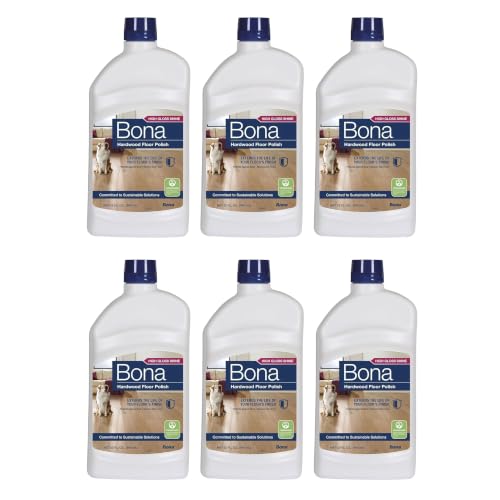 High Gloss Hardwood Floor Polish 32oz - Pack of 6, Non-Toxic & Durable