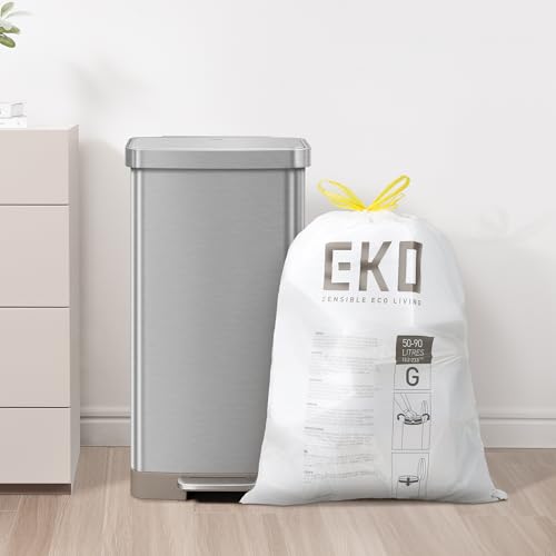 EKO 21 Gallon Extra-Strong XL Tall Kitchen Trash Bags - 110 Count, Code G, Heavy Duty