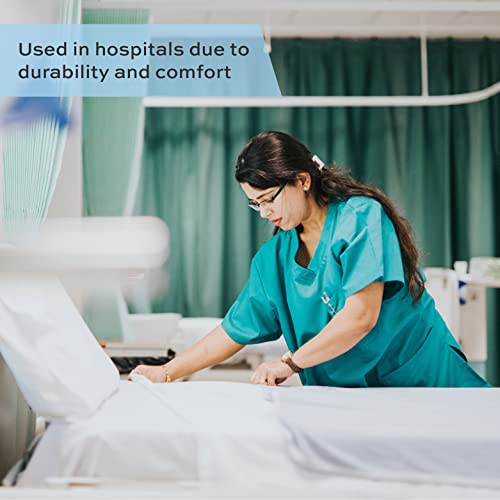 Twin Flat Bed Sheets 3 Pack - 66x104 Inches White Cotton 200 Thread Count - Hospital & Hotel Quality - Variation of THIS listing