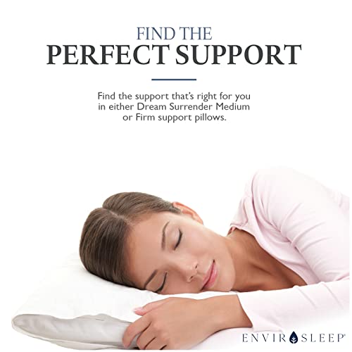 Envirosleep Dream Surrender Medium Support Pillow Set - Hypoallergenic Cotton Shell, Pack of 2, Standard Size, Hotel & Home Use