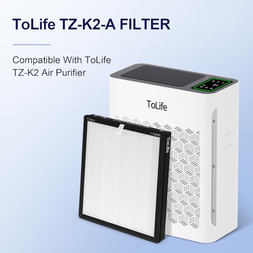ToLife TZ-K2 Air Purifier Replacement Filter 3-in-1 Activated Carbon 2 Pack - Fits TZ-K2