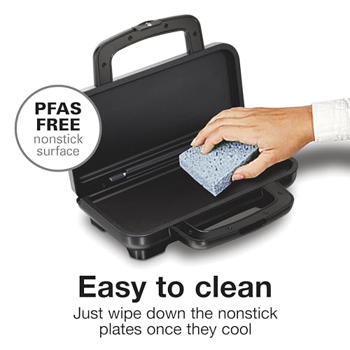 Stainless Steel Hot Sandwich Maker with PFAS-Free Non-Stick Plates - Proctor Silex Deluxe