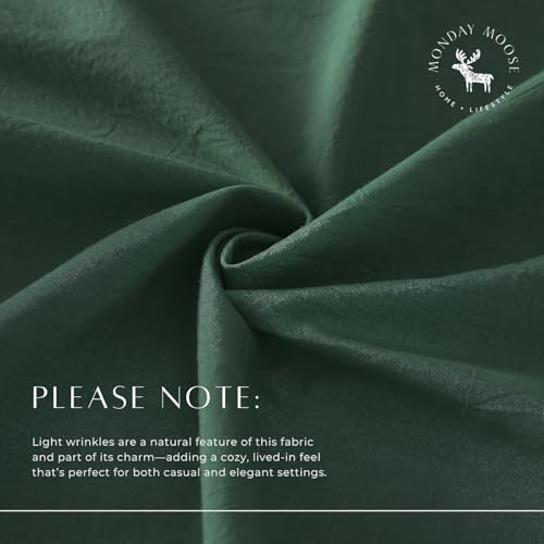 Monday Moose Teal Green Ruffle Farmhouse Rustic Cotton Tablecloth 60x120 Inches