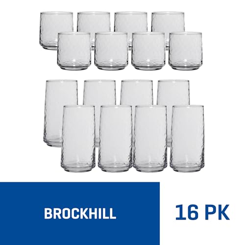 Anchor Hocking Brockhill Drinking Glasses (16-Pieces, dishwasher safe)