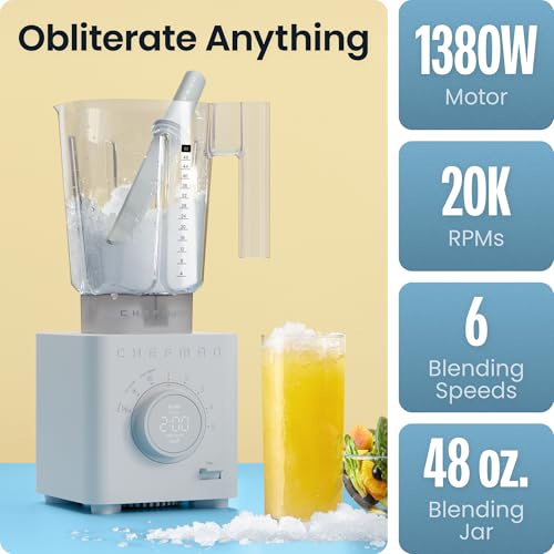 Countertop Blender for Smoothies & Ice Crushing - 48 oz, 1380W, Auto Blend, Concrete / Power Blender