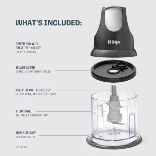Ninja Express Chop Manual Food Processor 16oz Gray NJ100GR