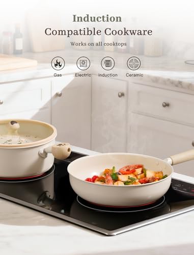 Astercook 18-Piece Non-Stick Ceramic Cookware Set - Healthy, Toxin-Free Pots & Pans