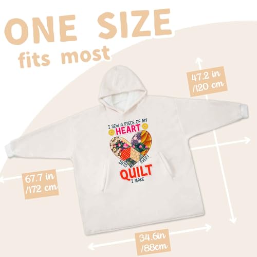 Huglanket Wearable Blanket Hoodie for Adults Oversized with Pockets - Quilting Gift