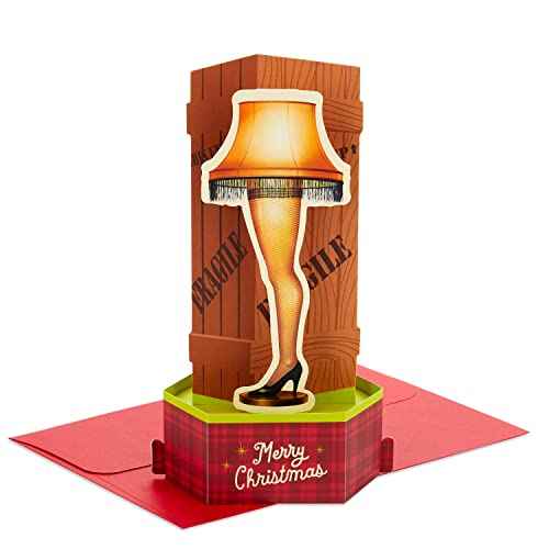 Hallmark Paper Wonder Displayable Pop Up Christmas Card (A Christmas Story Leg Lamp)