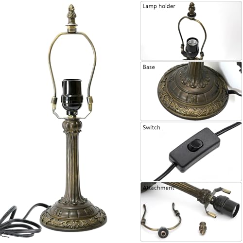 8-Inch Tiffany Dragonfly Stained Glass Table Lamp - Small Bedside Lamp for Living Room & Office