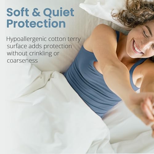 Queen Zippered Mattress Protector 9-12 Inch Waterproof Encasement - Breathable & Noiseless