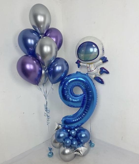 Navy Blue 9 Balloon, Number Balloon 40 Inch, Blue Party Decorations, Giant Birthday Decorations for 9th 19th 29th 90th, Number 9 Balloon