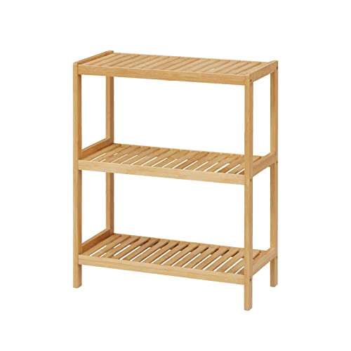 Elepude 3-Tier Bamboo Bathroom Shelf - Multifunctional Storage Organizer