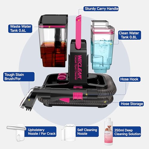 WECLEAN C5 Portable Carpet & Upholstery Cleaner Blackpink – Deep Stain & Odor Removal