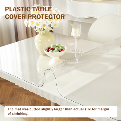 Royhom Clear Plastic Table Protector 36 x 60 Inch 1.5mm Heavy Duty Cover