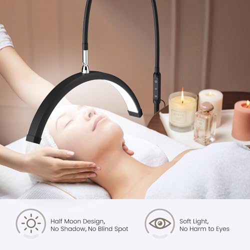 Mznoo Lash Light with Tool Tray, 2500LM LED Moon for Tech, Black