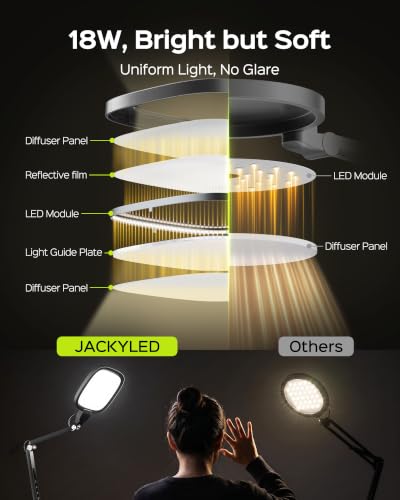 LED Desk Lamp for Home Office with 50+ Brightness Modes, Adjustable 4-Joint Swing Arm