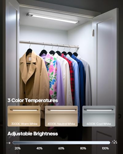 GOODEA 17.5 Inch Rechargeable LED Under Cabinet Light with Motion Sensor & 4 Pack