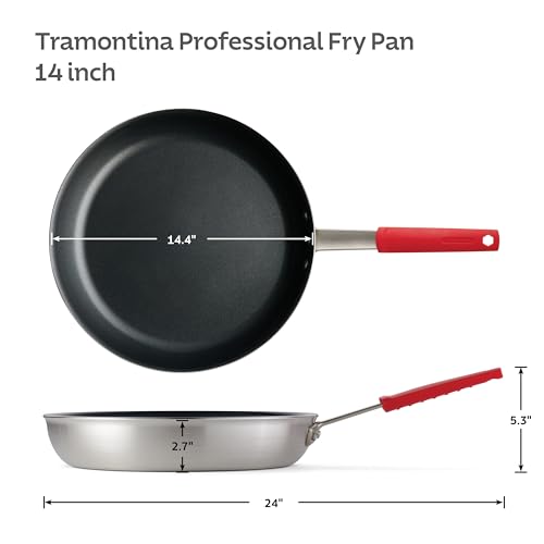 14-Inch Non-Stick Frying Pan - Large Professional Skillet with Removable Handle - Black