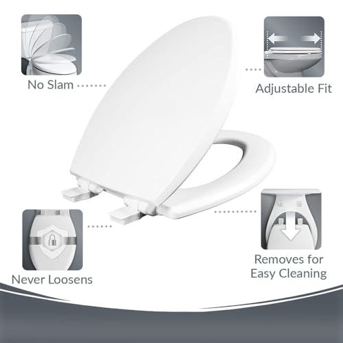 Elongated Toilet Seat and Bidet Bundle - Slow-Close, Fresh Water Spray