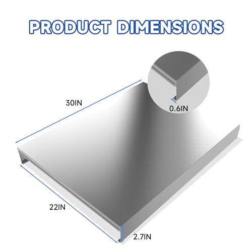 Stainless Steel Gas Stove Top Cover - Multi-Functional Noodle Board for 30x22 Inch Cooktop - Silver (Variation of THIS listing)