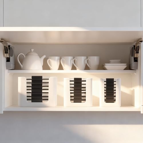 White 3-Piece Food Storage Container Lid Organizer for Rubbermaid Brilliance - Stackable & Durable