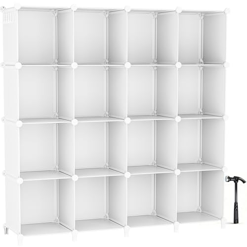 Neprock 16 Cubby Storage Organizer, Closet Clothes Cube Shelves