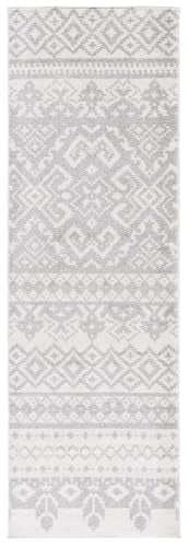 SAFAVIEH Adirondack Collection Runner Rug - 2'6" x 12', Ivory & Silver, Rustic Boho Design, Non-Shedding & Easy Care, Ideal for High Traffic Areas in Living Room, Bedroom (ADR107B)