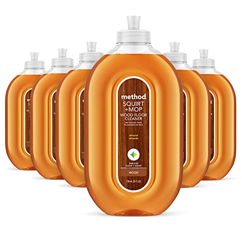 Method Hardwood Floor Cleaner - Almond, 25 oz Bottles, Pack of 6 - Squirt & Mop Design