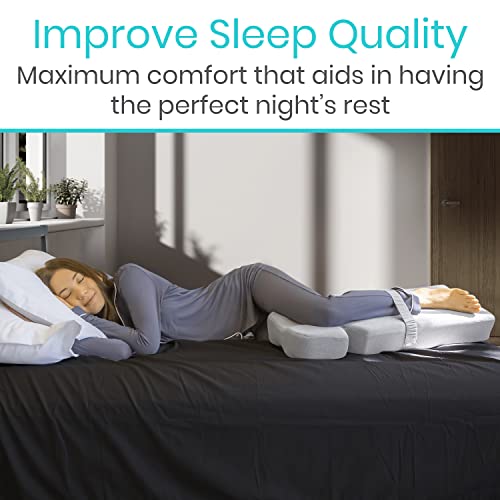 Xtra-Comfort Gray Full Knee Support Leg Pillow for Side Sleepers, Hip & Back Relief