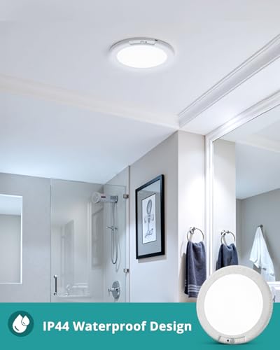 Wowatt 4 Pack Rechargeable Ceiling Lights with Motion Sensor, 3 Color Modes, Remote Control