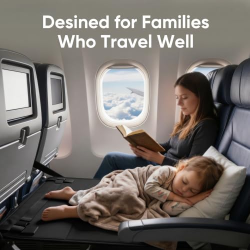 NEXVOXA Black Toddler Airplane Bed Travel Pillow & Extender for Kids