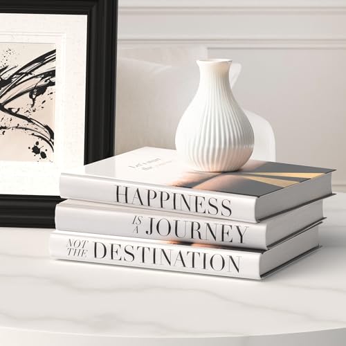 Decorative Coffee Table Books Set of 3 - Faux Books for Home Decor - Real Pages