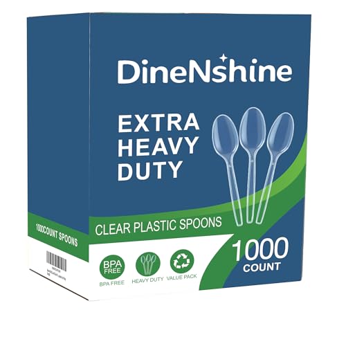 1000 Count Clear Disposable Plastic Spoons BPA-Free Heat Resistant Heavy Duty