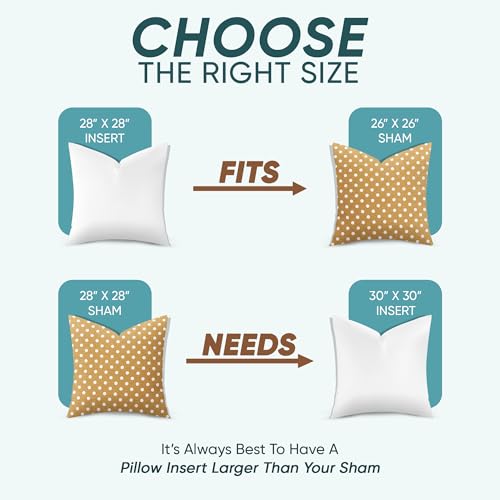 28x28 Inch Synthetic Down Pillow Insert - Plush Karate Chop Cushion