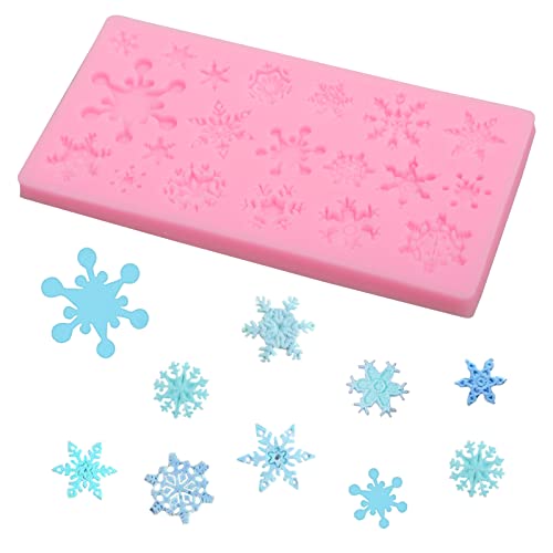 Christmas Snowflake Silicone Mold 5-Piece Set for Cake Decoration & Crafts