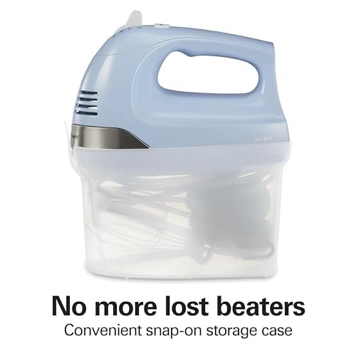Hamilton Beach 6-Speed Electric Hand Mixer with Easy Clean Beaters - Blue, 275W Power