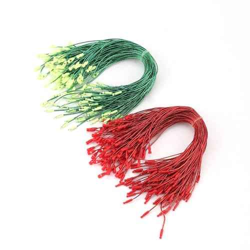 200pcs Christmas Ornament Hanger Strings, Ornament Snap Cord Christmas Tree Ornament Hangers Tag Hangers String for Christmas Tree Hanging Decorations Party Supplies (Red, Green)