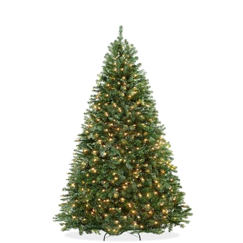 Casafield 4.5FT Realistic Pre-Lit Green Spruce Artificial Christmas Tree with Metal Stand - 4ft 6in