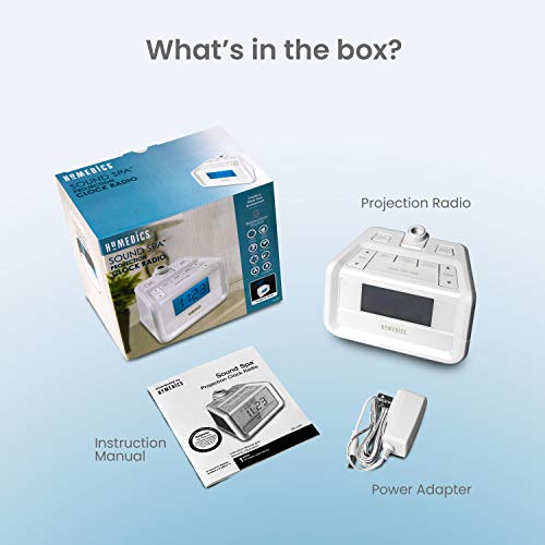 Homedics Dual Alarm Clock Radio with Time Projection & Nature Sounds - 1 Pack