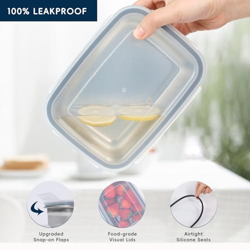 Stainless Steel Food Storage Containers Set - Leakproof Bento Lunch Box, 10 Pcs